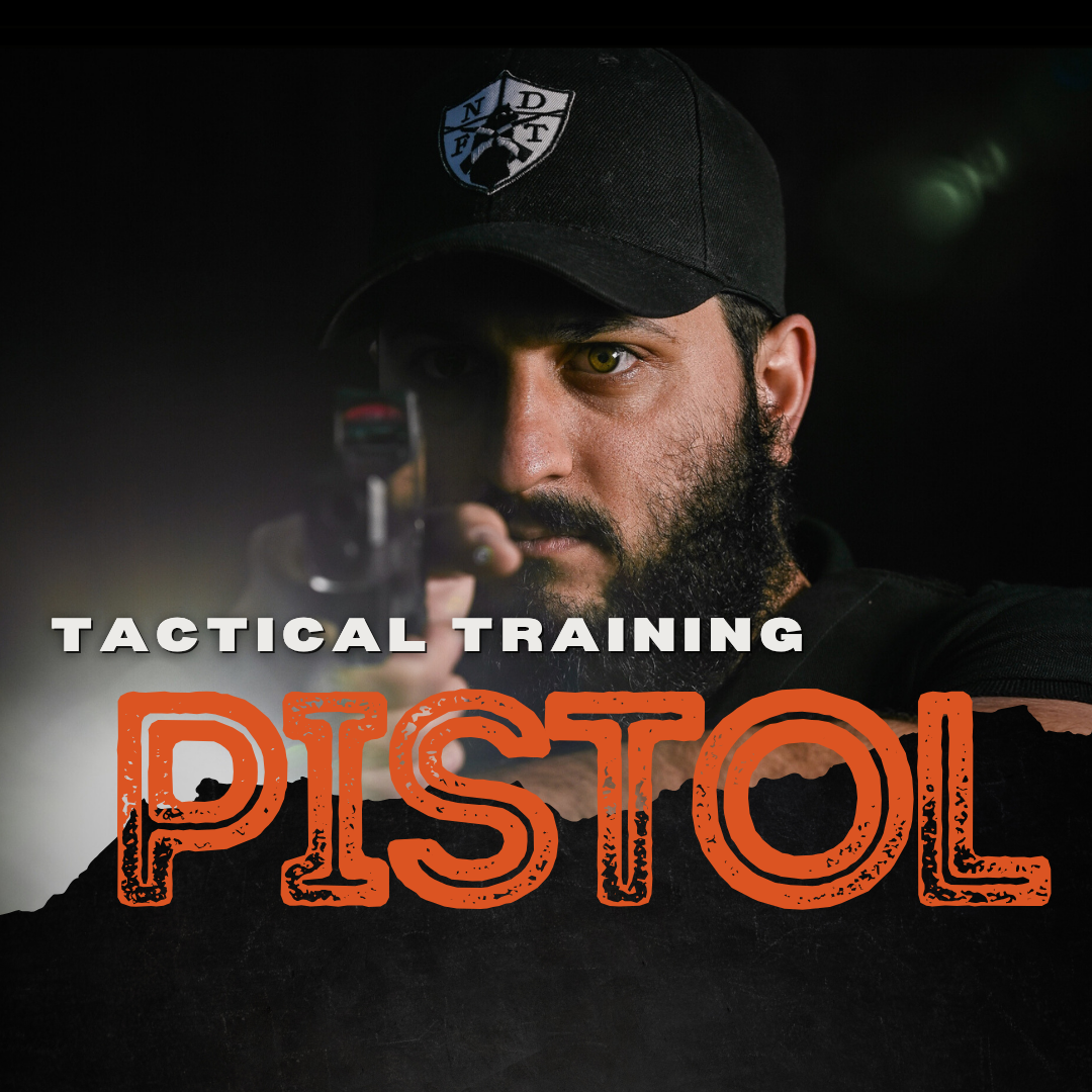Tactical pistol training on an outdoor range
